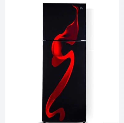 PEL Refrigerator Inverter 21850 Glass Door Ultra Curved Red