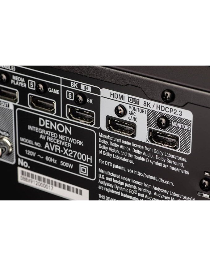 DENON AVR-X2700H 7.2 Ch. 95W 8K AV Receiver with HEOS® Built-in - Image 3